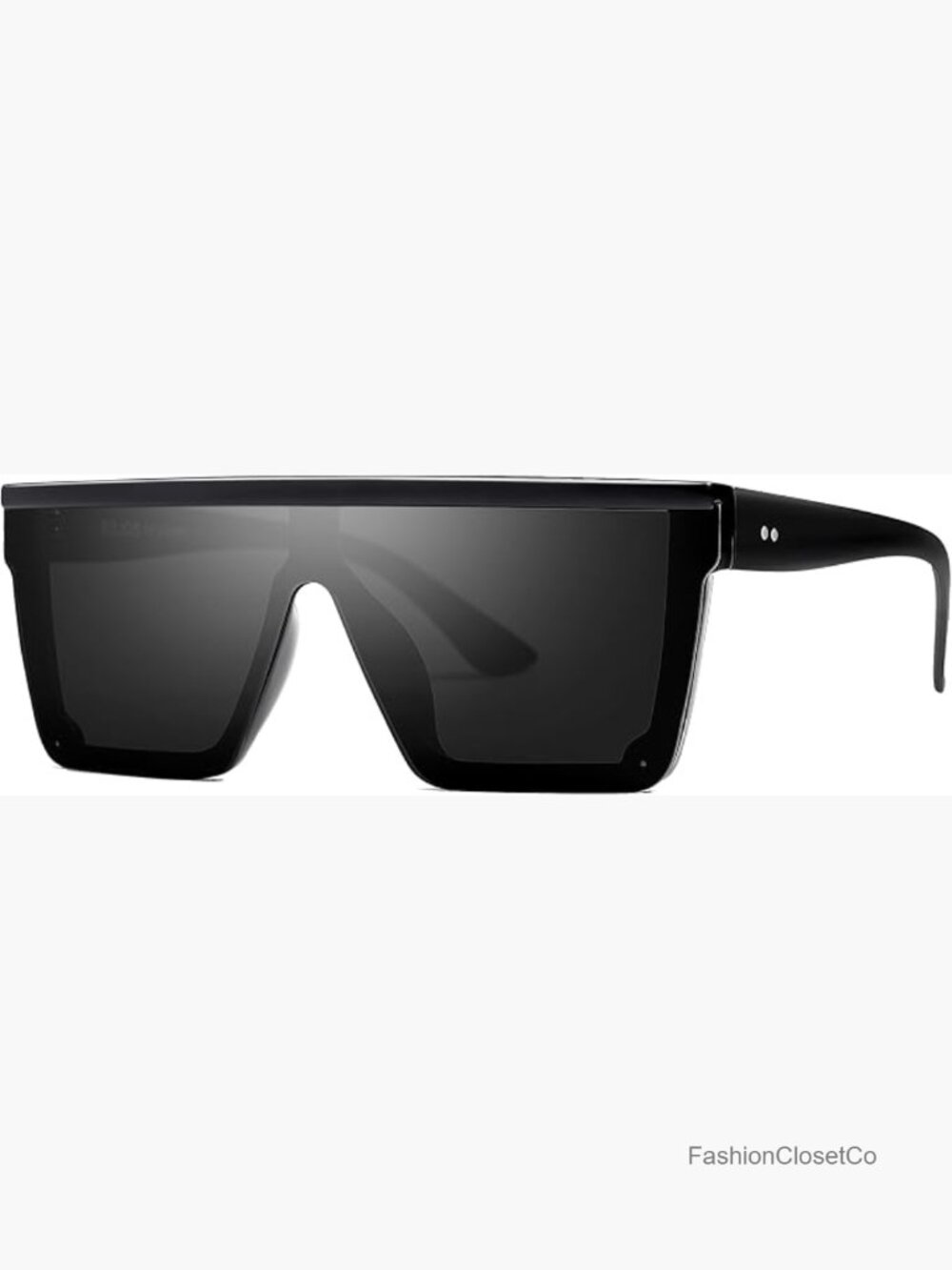 Square Big Sunglasses Thick Frame Flat Top Mirrored Goggle Siamese Lens Uv400